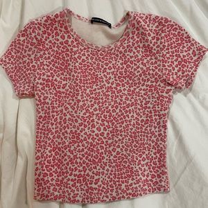 Brandy Melville Ashlyn Pink Cheetah Print Top